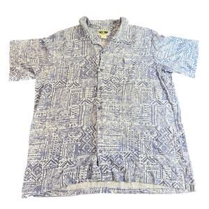 Bermuda casuals haband blue Hawaiian button down shirt XXL 18E mens